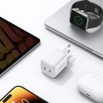 UGREEN Schnellladegerät GaN 2 x USB-C Anschluss 45W QC PD, weiß (CD294)