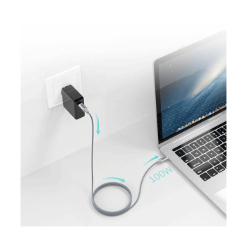 Choetech USB-C zu USB-C Ladekabel / Datenkabel 5A 100 W Power Delivery 480 Mbit/s 1,8 m grau