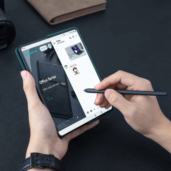 NILLKIN Qin Leather Pro Ledertasche mit Klapp- und Kameraschutz für Samsung Galaxy Z Fold 5, schwarz