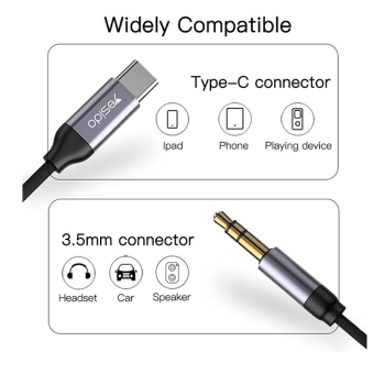 YESIDO AUX Kabel 1 Meter Typ C und AUX Anschluss (YAU20)