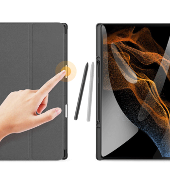 DUX DUCIS Domo Book-Cover Hülle für Samsung Galaxy Tab S8/S9 Ultra mit Smart Sleep + Ständer schwarz