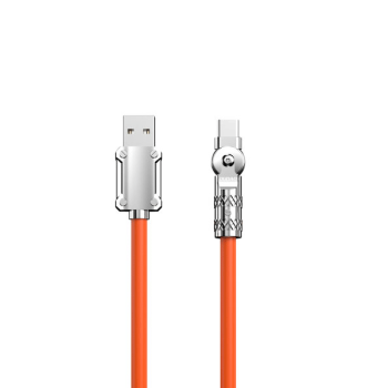 DUDAO Winkel Ladekabel/Datenkabel USB-A zu USB-C 120W 1m 180° Drehung, Orange