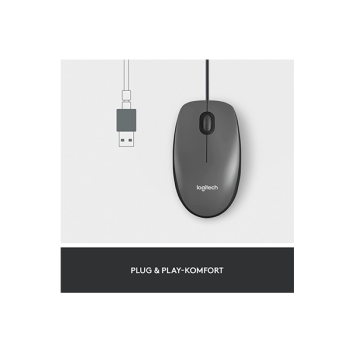 Logitech M100 Refresh 2022 Optical Mouse grau, USB (910-006652)