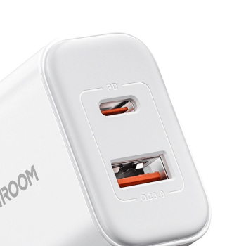 Joyroom JR-TCF05 20W USB-A + USB-C Dual Ladegerät + USB-C zu USB-C Kabel, weiss (JR-TCF05)