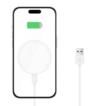 Tech-Protect QI15W-A33 induktives Ladegerät mit MagSafe und Ständer mit USB-A/USB-C-Kabel, weiß