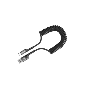 Rixus Spiral 20W / 480M Speed Daten-/Ladekabel - Schnellladekabel - USB-A zu USB-C. 100cm, schwarz (RXUC17AC)