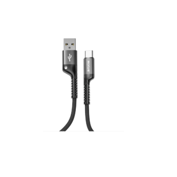 Rixus Spiral 20W / 480M Speed Daten-/Ladekabel - Schnellladekabel - USB-A zu USB-C. 100cm, schwarz (RXUC17AC)