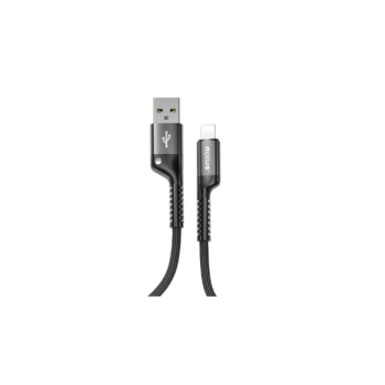 Rixus Spiral 20W / 480M Speed Daten-/Ladekabel - Schnellladekabel - USB-A zu Lightning. 100cm, schwarz (RXUC17AL)