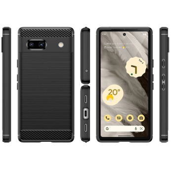 starfix Carbon Case Silikon-Hülle für Google Pixel 7a, schwarz