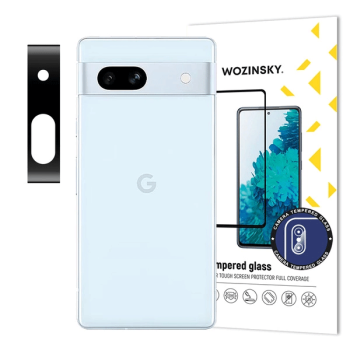 Wozinsky Full Kamera gehärtetes 9H Schutz-Glas für Google Pixel 7a, schwarz