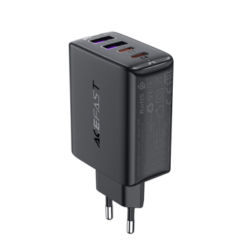 Acefast A61 PD 45W GaN-Ladegerät 2 x USB-C + 2 x USB-A mit 4 Anschlüssen, schwarz