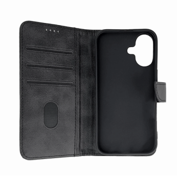 starfix Book Cover Wallet Schutz-Hülle für iPhone 16, schwarz