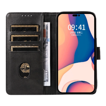 starfix Book Cover Wallet Schutz-Hülle für iPhone 16 Pro, schwarz