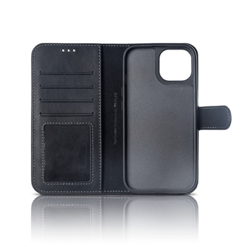 Rixus Duo Wallet Magnet Schutz-Hülle mit Brieftasche für iPhone 16 Plus, Schwarz