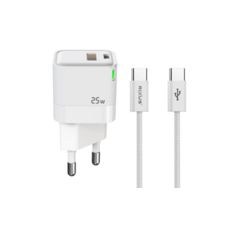 Rixus RXHC11 Mini Schnellladegerät  25W USB-C/USB-A inkl. USB-C zu USB-C Ladekabel (100CM)