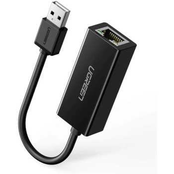 Ugreen USB-A 2.0 zu 100Mbps Ethernet Adapter (USB 2.0, RJ45 (1x), schwarz (20254)