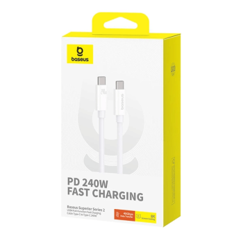 Baseus USB-C zu USB-C-Kabel 240W PD 8K 60Hz 1m, weiss (CB000066)