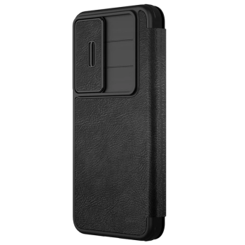 Nillkin Qin Pro Wallet Schutz-Hülle für Samsung Galaxy S25 (S931B) mit Kameraabdeckung, schwarz