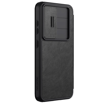 Nillkin Qin Pro Wallet Schutz-Hülle für Samsung Galaxy S25 (S931B) mit Kameraabdeckung, schwarz