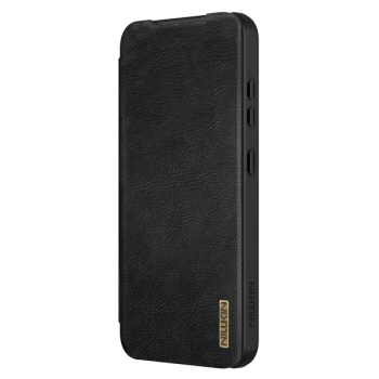 Nillkin Qin Pro Wallet Schutz-Hülle für Samsung Galaxy S25 (S931B) mit Kameraabdeckung, schwarz