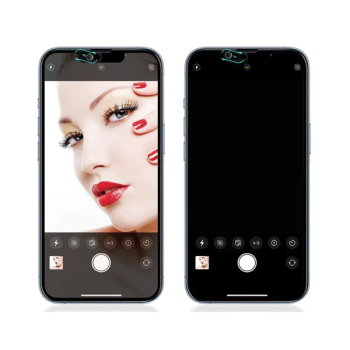 Diva Displayschutz 3D Panzer-Glas mit Front-Kamera Slide-Abdeckung für iPhone 13 Pro Max, schwarz