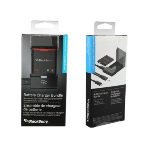 Blackberry E-M1 Akku Charger Bundle ACC-39461-101 (E-M1, Akkulader, mikro USB Y-Kabel) - OVP