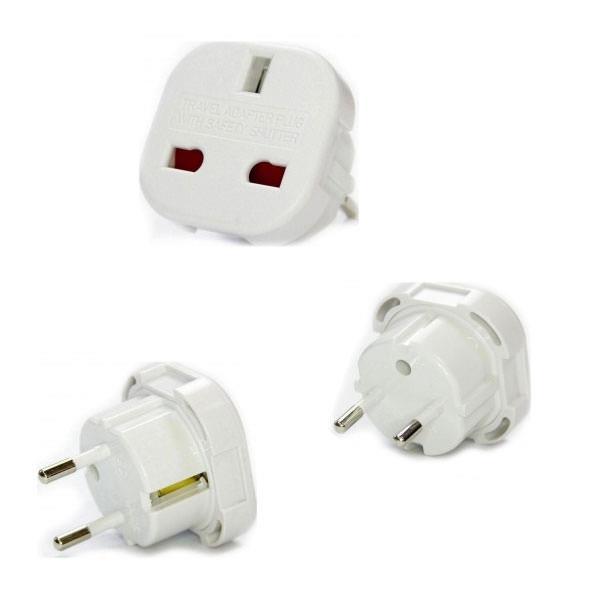 Pure² HK/UK/3-Pin auf 2-Pin/EURO Adapter Wandler mit Kindersicherung weiß