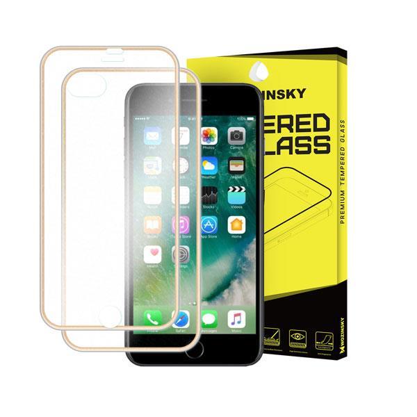 Wozinsky (5D) Vor und Rückseite Displayschutzglas mit Alurahmen für Apple iPhone 7+/8+ PLUS gold