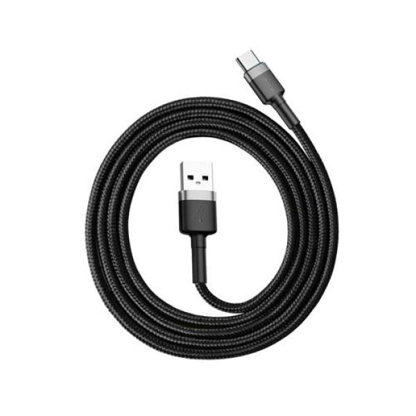 Baseus USB-C Datenkabel/Ladekabel 2A, Nylon Geflochten schwarz (3m)