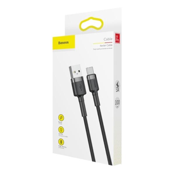 Baseus USB-C Datenkabel/Ladekabel 2A, Nylon Geflochten schwarz (3m)