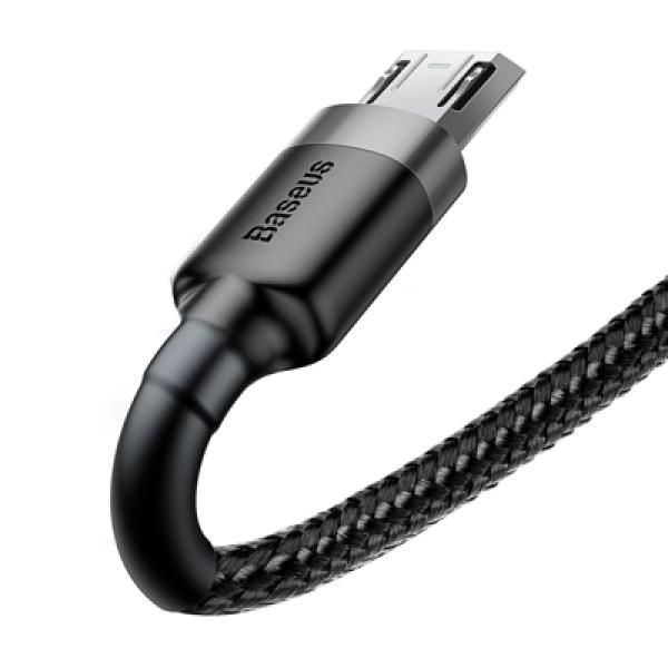 Baseus micro USB Datenkabel/Ladekabel, Nylon Geflochten schwarz (2m)