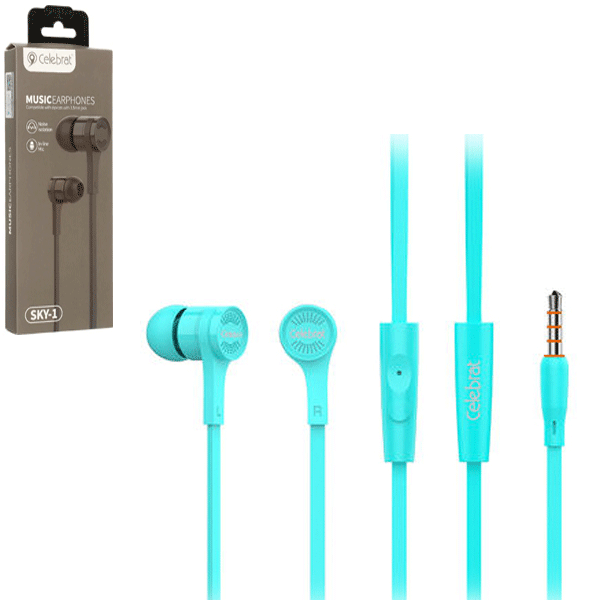 Celebrat SKY-1 In Ear Stereo Headset mit Mikrofon, blau