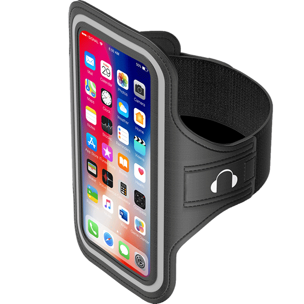 Rixus Modern-Series Universal Sport Armband Tasche Fit für Smartphones bis 5.5 Zoll schwarz