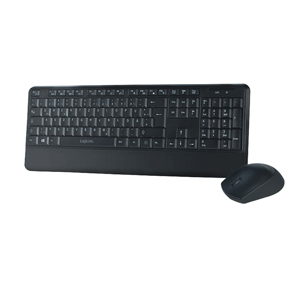 LogiLink 2.4GHz flache Funk Tastatur & Maus Set, USB, DE