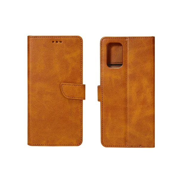 starfix Book-Wallet Schutz-Hülle für Samsung Galaxy S10 (SM-G973F), hellbraun