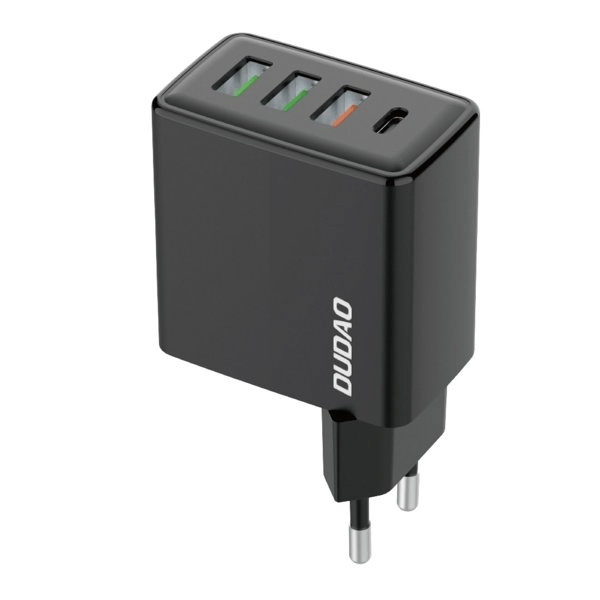 Dudao Schnellladegerät 3 x USB-A + 1x USB-C 20W, PD, QC 3.0 schwarz (A5H)