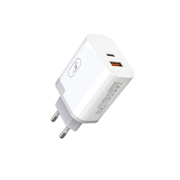 SkyDolphin SC17 Schnelladegerät USB-C PD + USB-A 18W, weiß