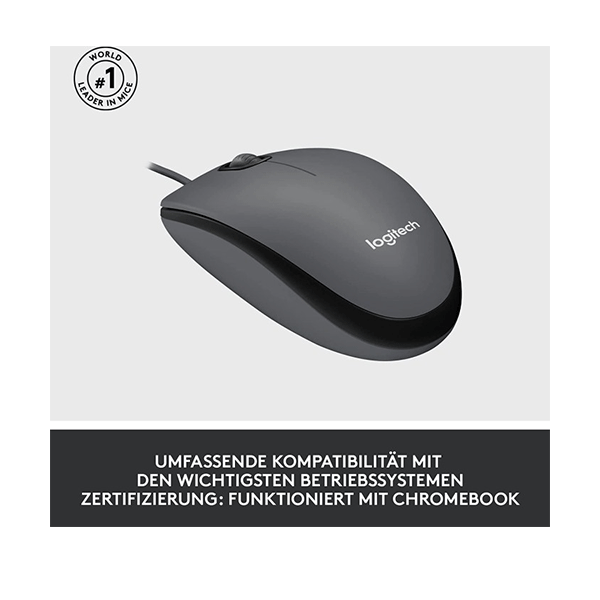 Logitech M100 Refresh 2022 Optical Mouse grau, USB (910-006652)