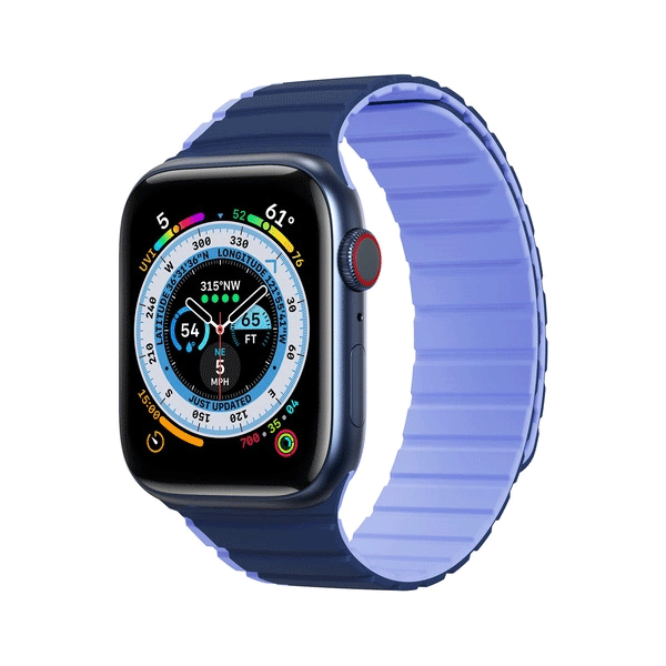 Dux Ducis Magnet-Armband (LD-Version) für Apple Watch SE, 9, 8, 7, 6, 5, 4, 3, 2, 1 (41, 40, 38 mm) Armband, blau