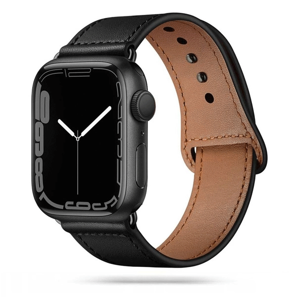 Tech-Protect Leder Fit-Armband für Apple Watch 4 / 5 / 6 / 7 / 8 / 9 / SE / Ultra 1 / 2 (42/44/45/49 mm), braun