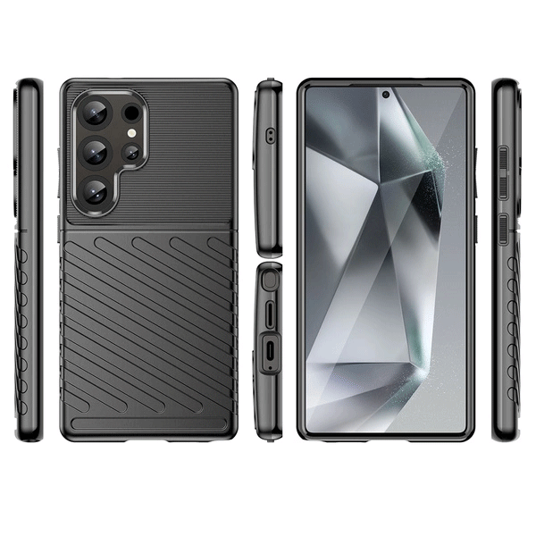 starfix Thunder Case Silikon Schutz-Hülle für Samsung Galaxy S25 ULTRA (S931B), schwarz