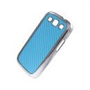 Right Carbon Effect Hard Cover für Samsung i9300 Galaxy S3 helllblau