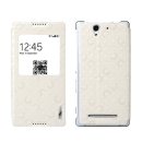 Baseus Flip-Tasche Brocade Serie mit Fenster für Sony Xperia C3 weiß