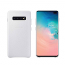 Samsung EF-VG975LW Leather Cover für Galaxy S10+ weiß