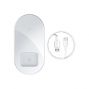 Baseus Simple Pro 2in1 Kabelloses Ladegerät für iPhone, AirPods 15W weiß