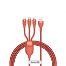 Baseus 3in1 USB - Lightning / USB Typ-C / Micro-USB - Ladekabel/Datenkabel Nylon geflochten - 5A, 480 Mbit/s, 40W, orange (1,2M)