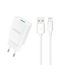 Dudao USB-Ladegerät QC3.0 12W + Lightning Ladekabel 1m, weiss (A3EU)