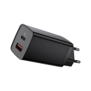 Baseus GaN2 Lite Fast 65W USB / USB Type-C Quick Charge 3.0 Power Delivery (Galliumnitrid), schwarz