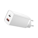 Baseus GaN2 Lite Fast 65W USB / USB Type-C Quick Charge 3.0 Power Delivery (Galliumnitrid), weiss