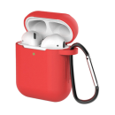 starfix Silikon-Hülle Schale für AirPods Gen. 1/2 ink. Karabinerhacken, rot